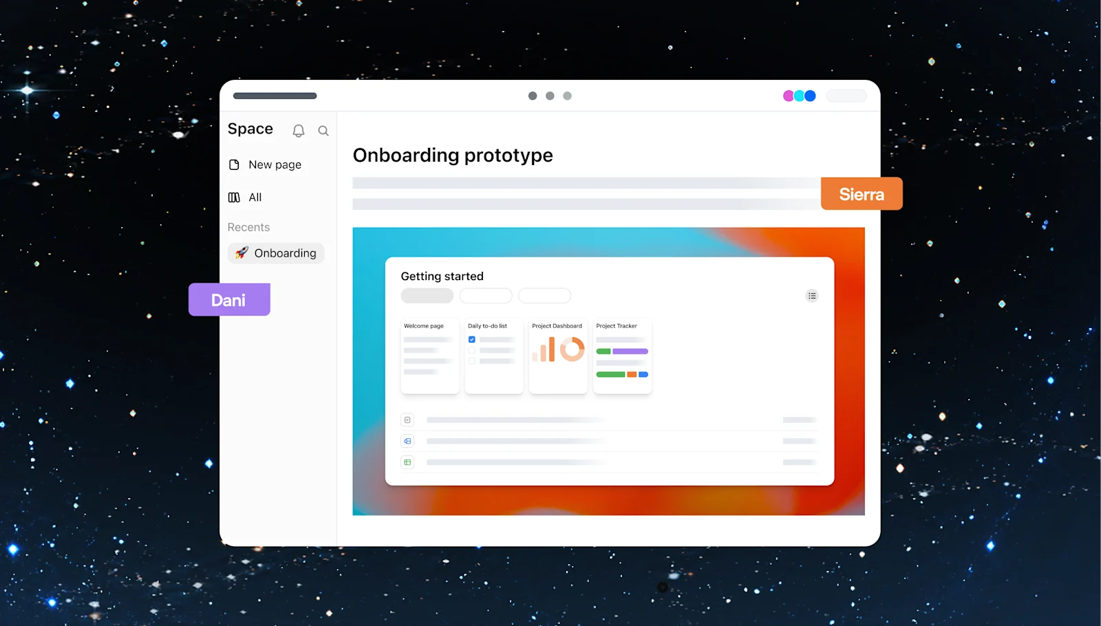 Originalansicht von OpenAI: Prototyp auf einer geteilten Space-Seite.